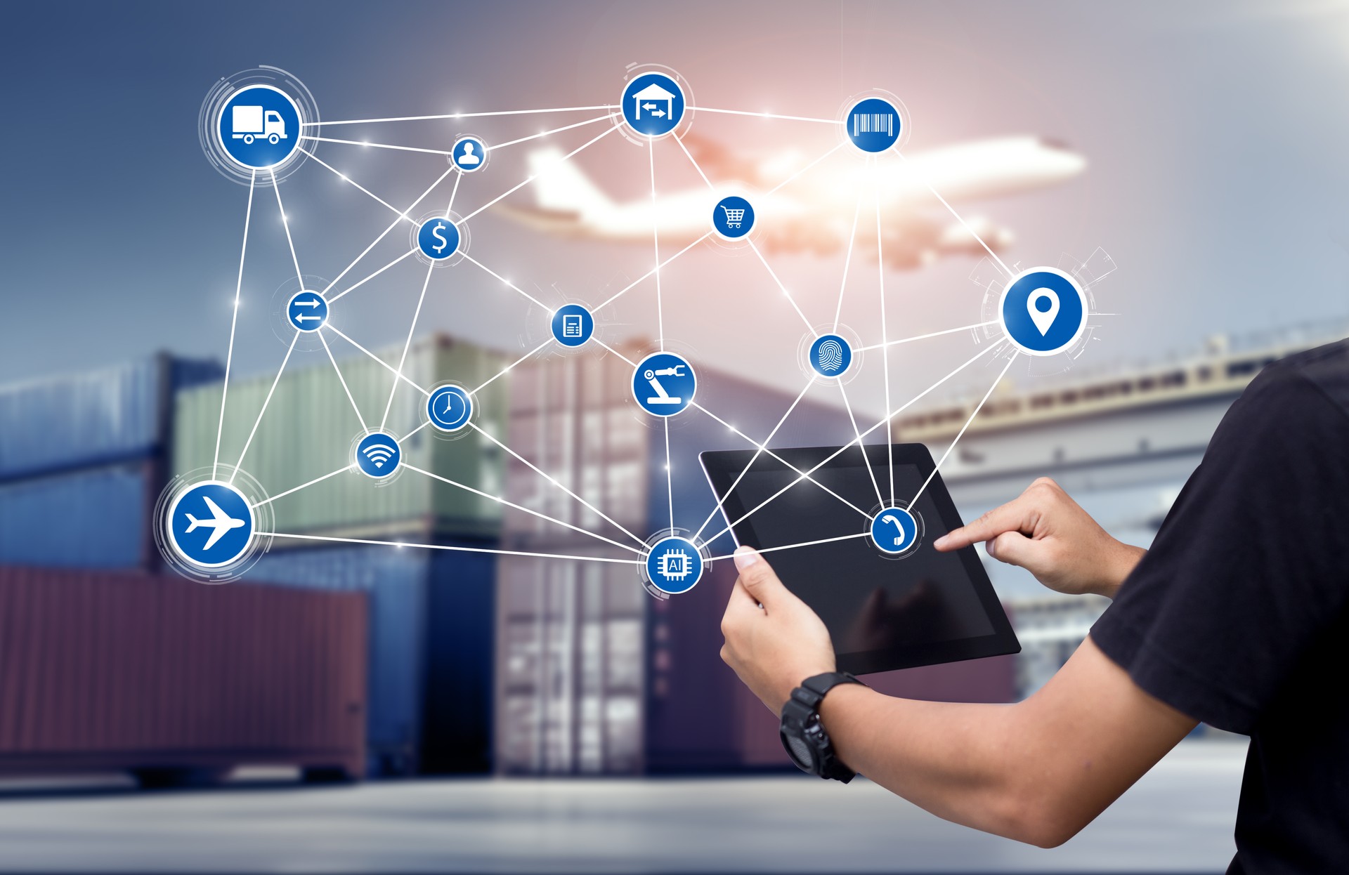 Business Logistics technology concept.